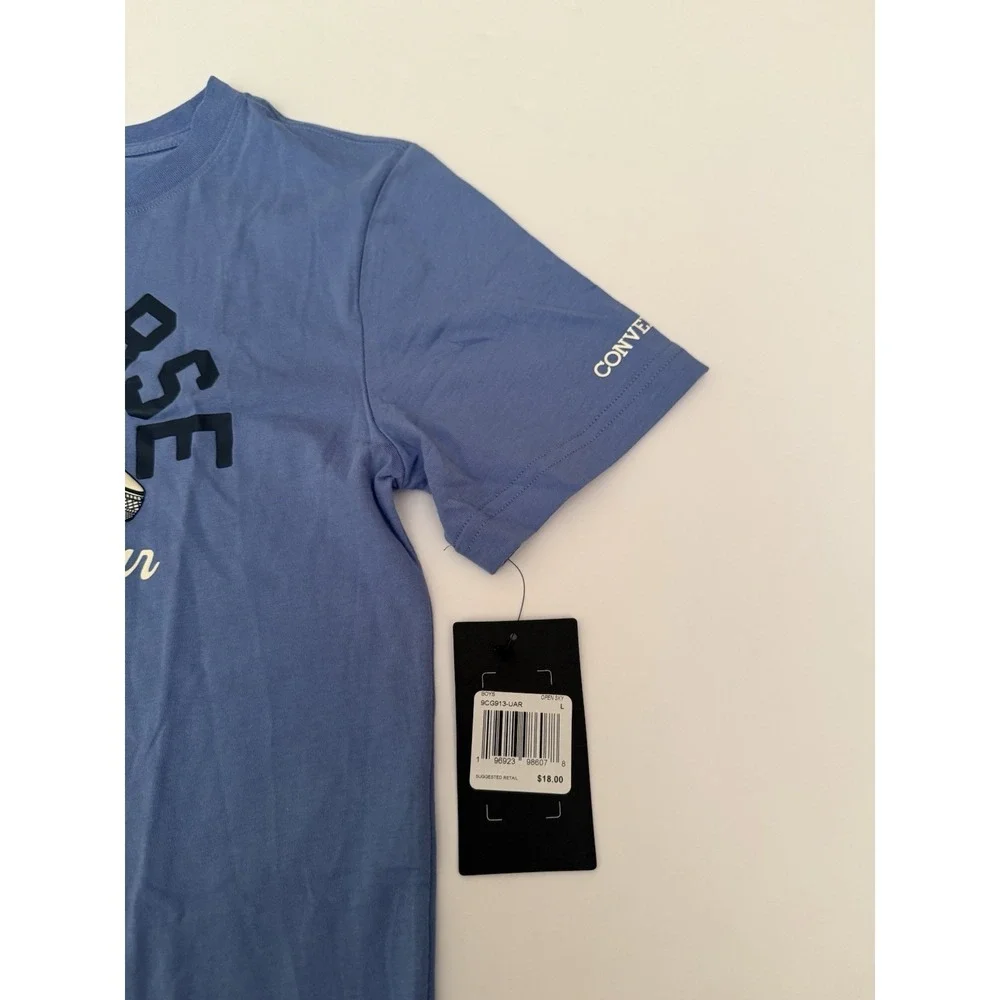 Converse Boys Large Blue Graphic T Shirt Yellow Sneakers NWT